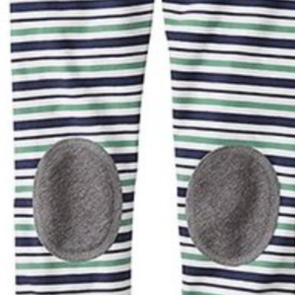 NEW HANNA ANDERSSON Foggy Blue & Greening Knee Patch Leggings - Picture 2 of 2